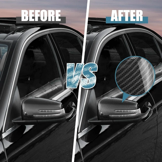 Alt view image 2 of 6 - Pair New Exterior Rear View Mirror Housing Door Wing Mirror Covering Cap Carbon Fiber Pattern for Mercedes Benz a B C E GLA Class W204 W212