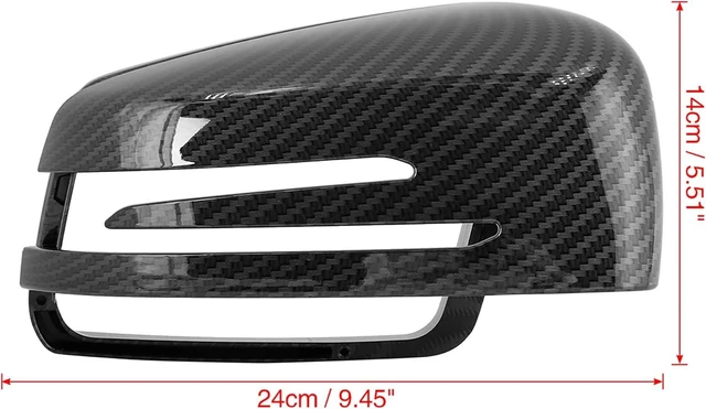 Alt view image 3 of 6 - Pair New Exterior Rear View Mirror Housing Door Wing Mirror Covering Cap Carbon Fiber Pattern for Mercedes Benz a B C E GLA Class W204 W212