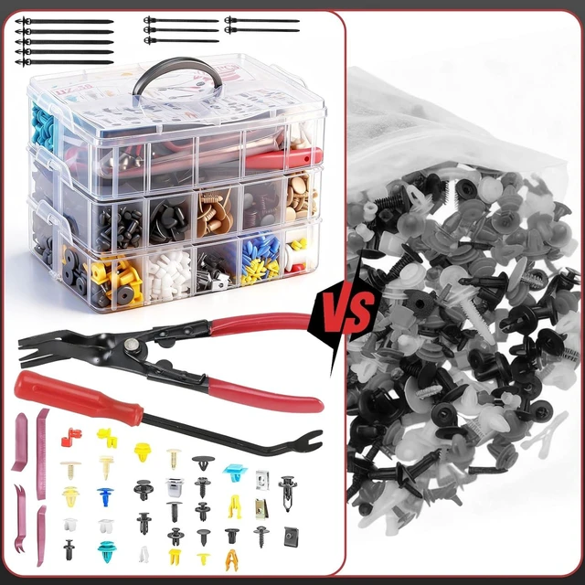 Alt view image 6 of 7 - 2080PCS Auto Retainer Clips Kit with Fastener Plier, Trim Removal Tools and 3-Layer Organizer Box, 33 Most Common Push Rivets for Car Bumper, Fender, Door Panel and Interior Repair