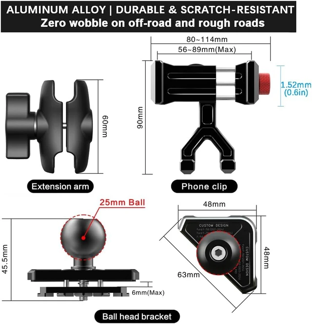 Alt view image 7 of 7 - Aluminum Vent Phone Mount Compatible with Ford F150 (2021-2026)
