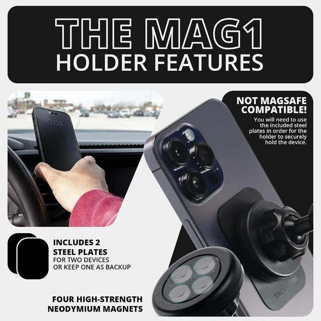 Alt view image 3 of 7 - Link Vent Mount Magnetic Phone Holder - Compatible with '21-'25 Ford F150 & Raptor, '23-'25 Ford Super Duty