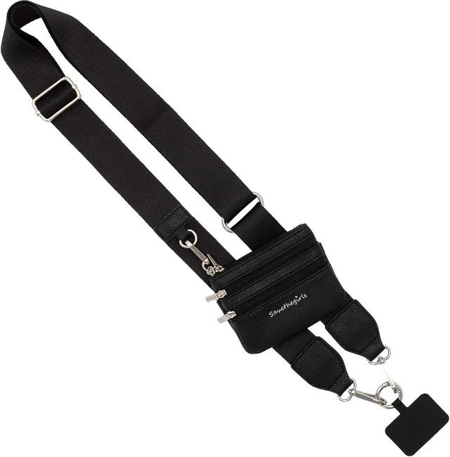Main image of Clip & Go Phone Lanyard Crossbody Strap with Wallet, Black