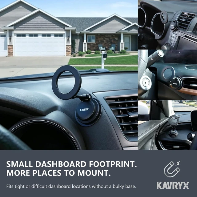 Alt view image 2 of 6 - AeroGrip M1 Magnetic Car Mount, Small Footprint Dashboard Holder