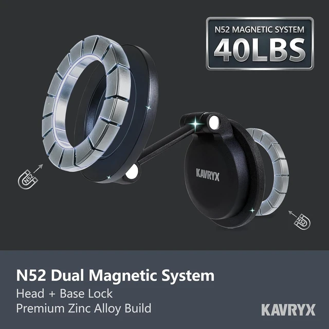 Alt view image 3 of 6 - AeroGrip M1 Magnetic Car Mount, Small Footprint Dashboard Holder