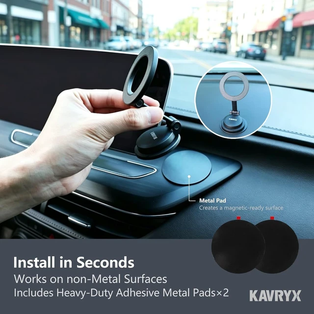Alt view image 4 of 6 - AeroGrip M1 Magnetic Car Mount, Small Footprint Dashboard Holder
