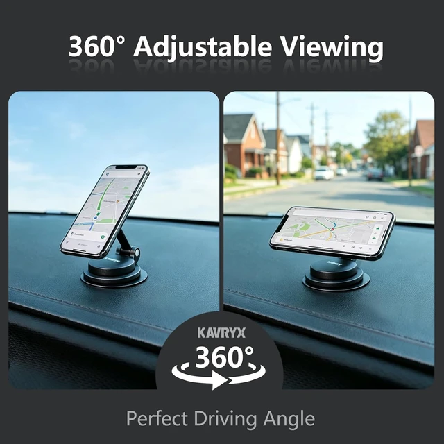 Alt view image 6 of 6 - AeroGrip M1 Magnetic Car Mount, Small Footprint Dashboard Holder