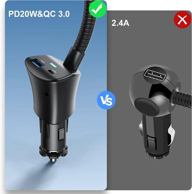 Alt view image 6 of 7 - for Magsafe 15W Car Mount Wireless Phone Charger Cigarette Lighter