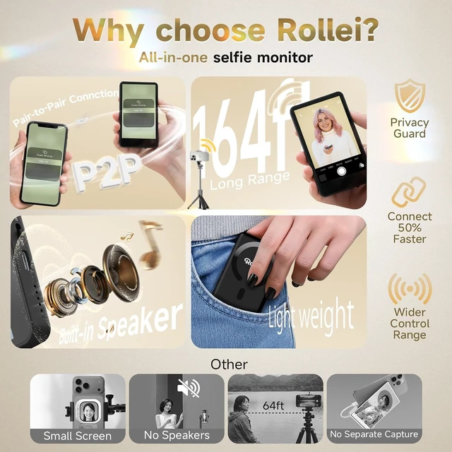 Alt view image 4 of 7 - M4 Selfie Monitor Screen for iPhone 17 Series, Vlog Screen Mirroring