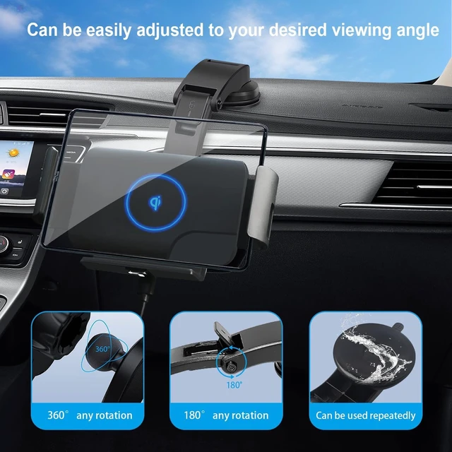 Alt view image 6 of 7 - Wireless Car Charger Mount, 15W Fast Charging Holder