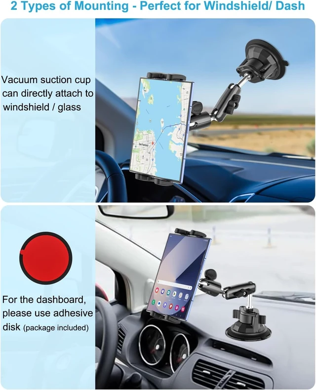 Alt view image 3 of 7 - Z Fold Car Holder, Windshield Mount for Foldable Phone, Super Suction Cup