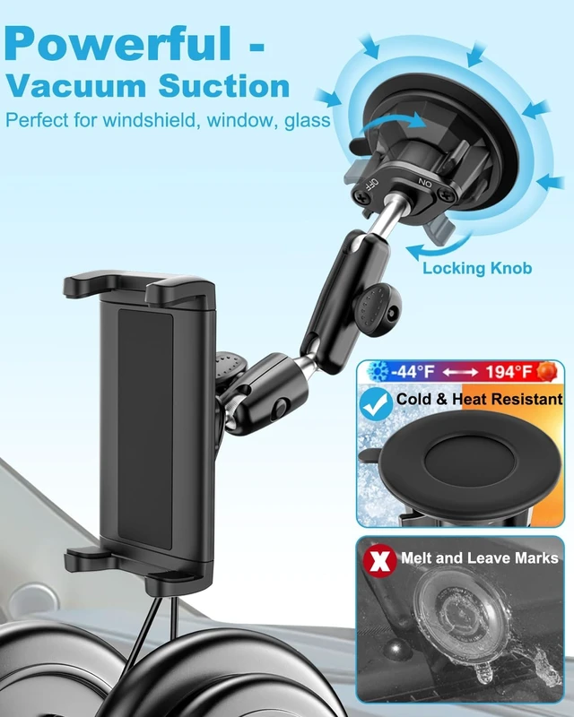 Alt view image 4 of 7 - Z Fold Car Holder, Windshield Mount for Foldable Phone, Super Suction Cup