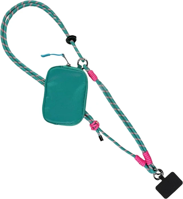 Main image of Active Phone Lanyard Crossbody Rope Strap with Wallet, Teal