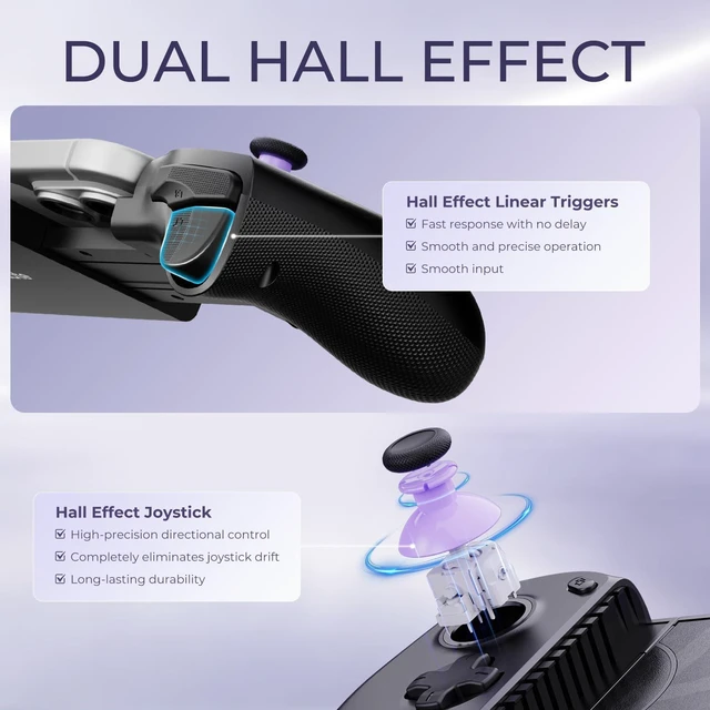 Alt view image 2 of 7 - S8 Lite Type-C Mobile Gaming Controller for iPhone 18 Pro Max/iPhone Duo, iPhone15/16/17, iPad Mini 6/7 Android Phones Tablets, Portable Gamepad with Hall Joystick, Hall Trigger, Customizable