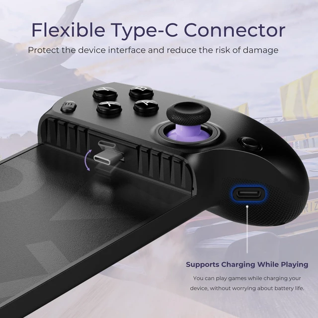 Alt view image 4 of 7 - S8 Lite Type-C Mobile Gaming Controller for iPhone 18 Pro Max/iPhone Duo, iPhone15/16/17, iPad Mini 6/7 Android Phones Tablets, Portable Gamepad with Hall Joystick, Hall Trigger, Customizable