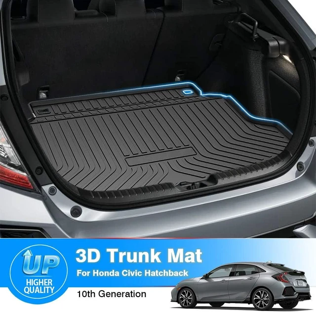 Alt view image 2 of 7 - Civic Cargo Liner - Cargo Mat Fits for 2017-2021 Honda Civic Hatchback (No Sport or Sport Touring Models), All Weather Trunk Floor Mat for Civic Accessories, Heavy Duty Car Mats, Car Accessories