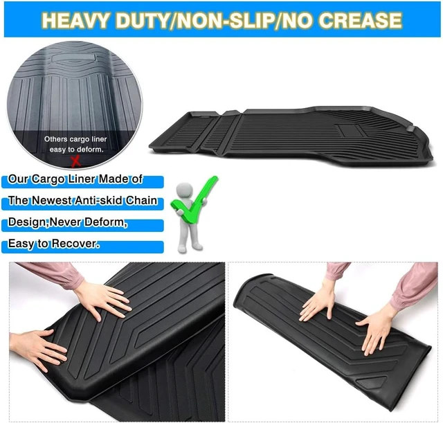 Alt view image 6 of 7 - Civic Cargo Liner - Cargo Mat Fits for 2017-2021 Honda Civic Hatchback (No Sport or Sport Touring Models), All Weather Trunk Floor Mat for Civic Accessories, Heavy Duty Car Mats, Car Accessories