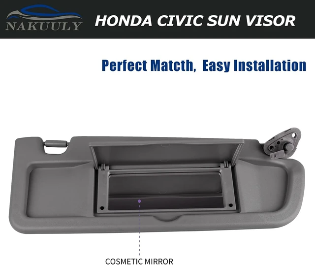 Alt view image 4 of 7 - Sun Visors Atlas Gray Compatible with Honda Civic 2006-2011 Pair