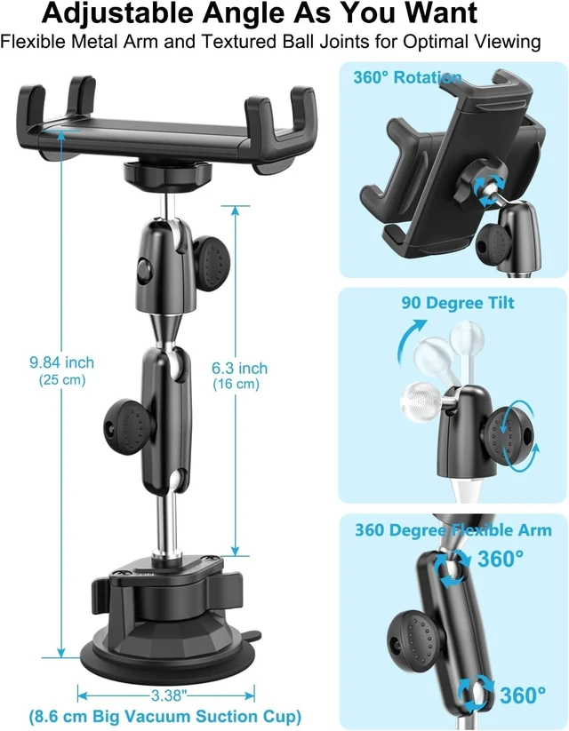 Alt view image 6 of 7 - Z Fold Car Holder, Windshield Mount for Foldable Phone, Super Suction Cup
