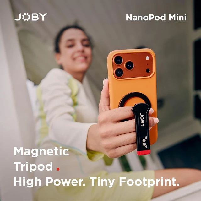 Alt view image 2 of 7 - NP01 Magnetic Phone Tripod, Pocket-Sized Mini Tripod Stand for iPhone for MagSafe, Quick-Flip Foldable Holder with Finger Ring & Selfie Stick Mode, Dual-Axis Adjustable Aluminum, 1/4"-20 Mount