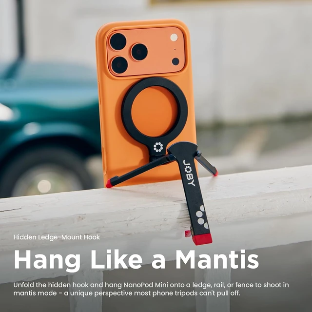 Alt view image 4 of 7 - NP01 Magnetic Phone Tripod, Pocket-Sized Mini Tripod Stand for iPhone for MagSafe, Quick-Flip Foldable Holder with Finger Ring & Selfie Stick Mode, Dual-Axis Adjustable Aluminum, 1/4"-20 Mount
