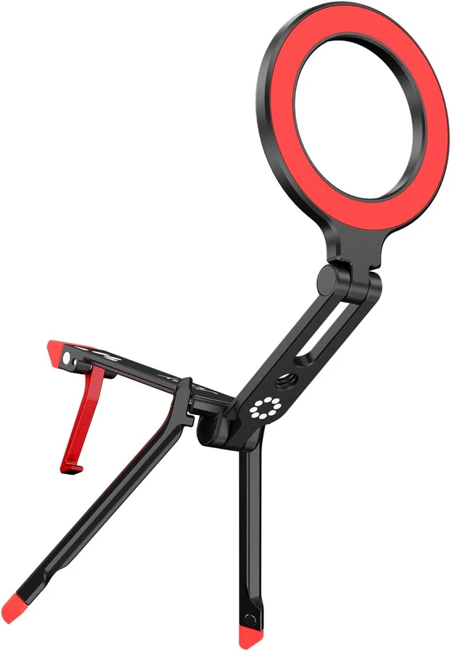 Alt view image 6 of 7 - NP01 Magnetic Phone Tripod, Pocket-Sized Mini Tripod Stand for iPhone for MagSafe, Quick-Flip Foldable Holder with Finger Ring & Selfie Stick Mode, Dual-Axis Adjustable Aluminum, 1/4"-20 Mount