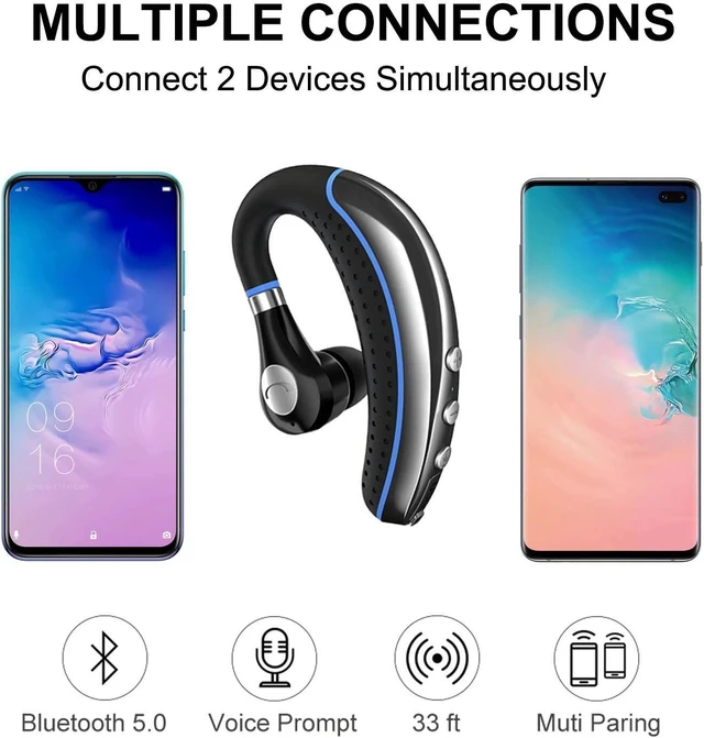 Alt view image 2 of 5 - Bluetooth Headset, Wireless Earpiece V5.0 Bluetooth Earpiece Ultralight Hands Free for Business/Office/Driving/Sporting