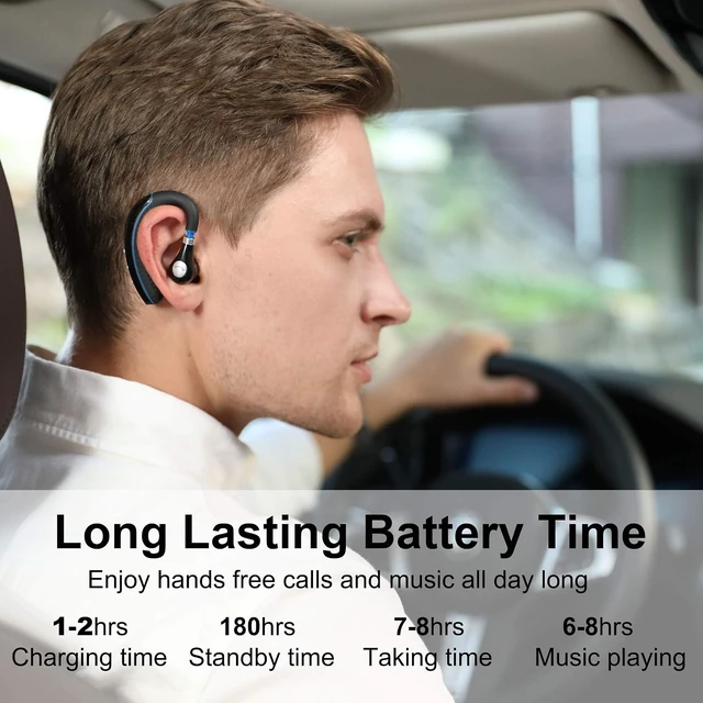 Alt view image 3 of 5 - Bluetooth Headset, Wireless Earpiece V5.0 Bluetooth Earpiece Ultralight Hands Free for Business/Office/Driving/Sporting