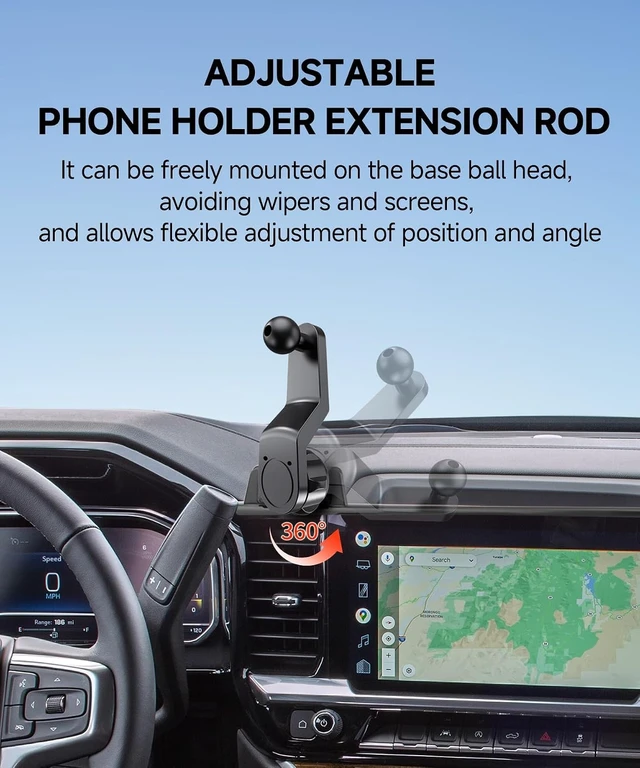 Alt view image 7 of 7 - Qi2.2 25W Wireless Charger Car Phone Mount for Chevrolet Silverado / Sierra