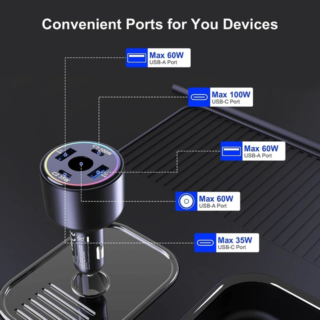 Alt view image 2 of 7 - 255W USB C Car Charger for Starlink Mini