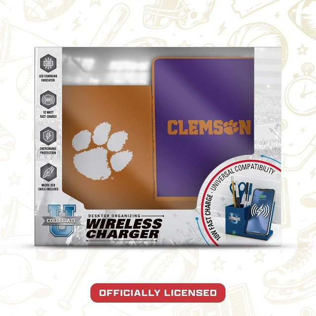 Alt view image 3 of 7 - NCAA Unisex Cell Phone Wireless Charging Stand and Desktop Organizer