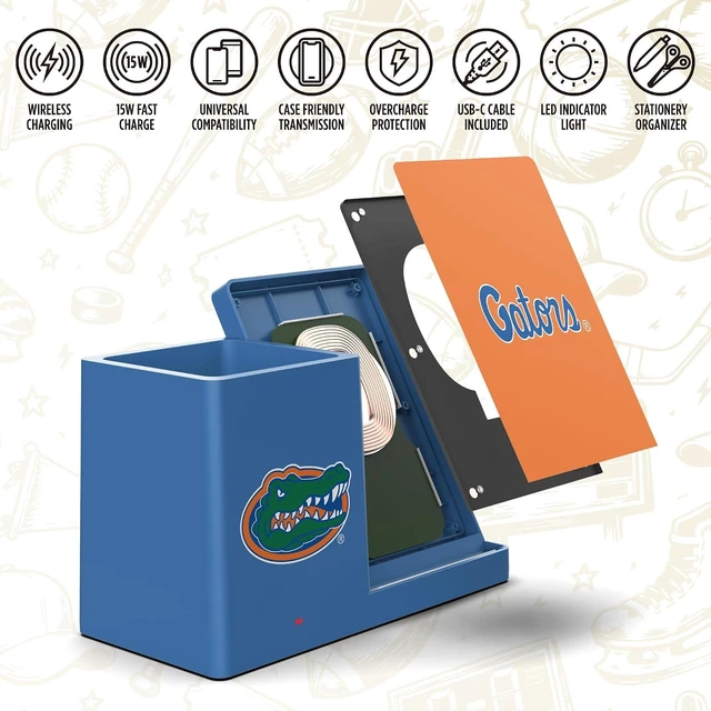Alt view image 6 of 7 - NCAA Unisex Cell Phone Wireless Charging Stand and Desktop Organizer