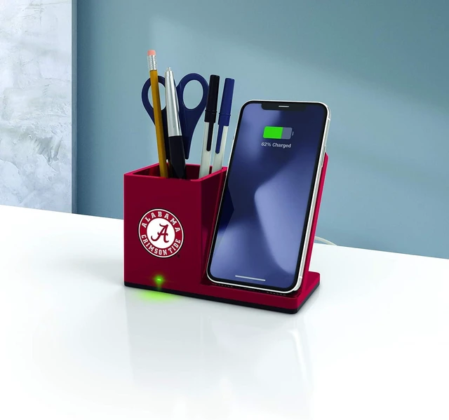 Alt view image 2 of 7 - NCAA Unisex Cell Phone Wireless Charging Stand and Desktop Organizer