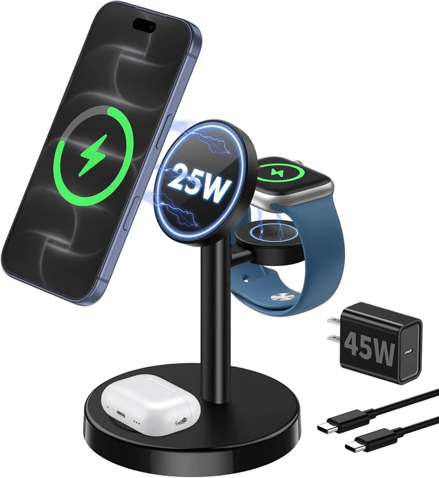 Main image of 25W 3 in 1 Wireless Fast Charging Station for MagSafe Charger