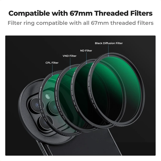 Alt view image 6 of 7 - 6.7inch Lens Filter Mount Adapter with 67mm ND2-32 Filter