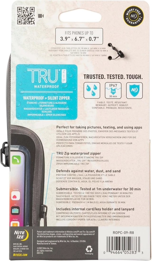 Alt view image 6 of 7 - Runoff Waterproof Phone Case with TRU Zip Technology - IP67 Waterproof Phone Case & Lanyard - Poolside & Beach Accessories for Cell Phone - Charcoal