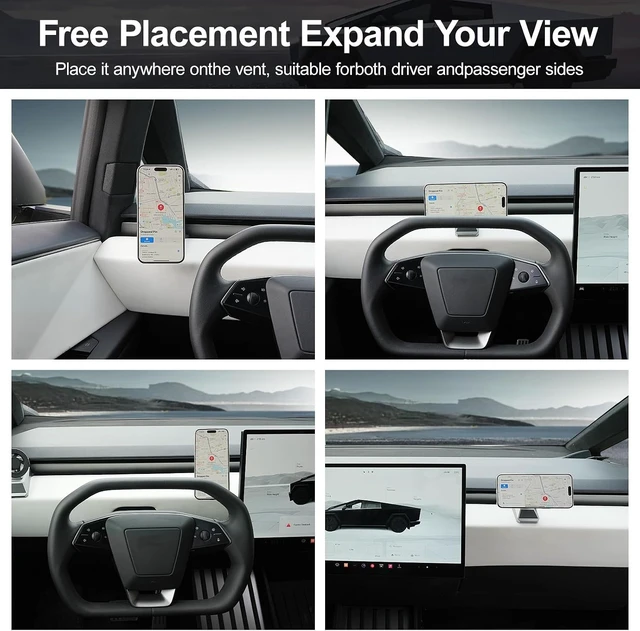Alt view image 7 of 7 - Magnetic Phone Mount for 2024-2026 Tesla Cybertruck Accessories