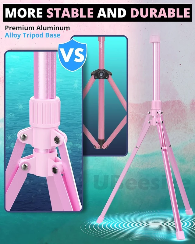 Alt view image 6 of 7 - 12'' LED Ring Light with 62'' Tripod Stand and Magnetic Phone Holder, Selfie Ring Light for Video Recording, Live Streaming, Compatible with iPhone & Android (Pink)