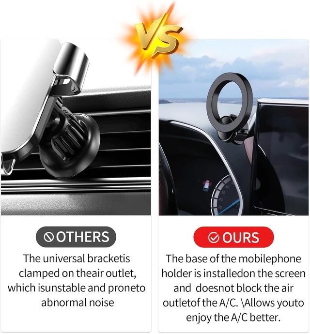 Alt view image 4 of 7 - Car Phone Holder for Toyota Highlander 2020-2026 Magsafe Mount Accessories