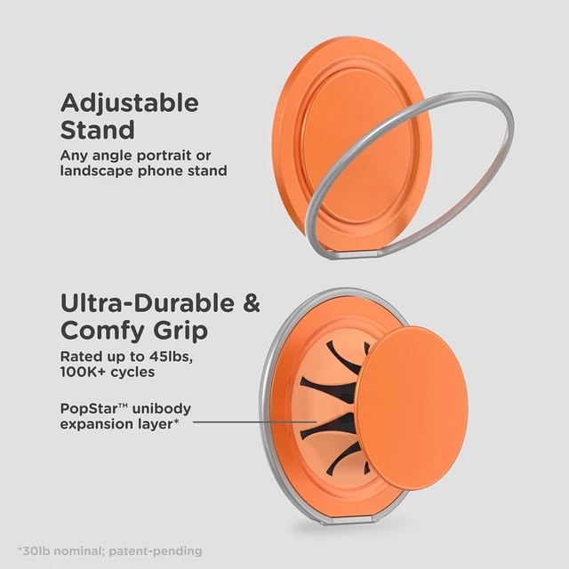 Alt view image 3 of 7 - Low-Pro Grip for MagSafe, Thin Profile- Orange