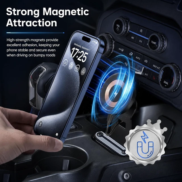 Alt view image 3 of 6 - Wireless Charger Phone Mount Fit for Ford Bronco 2021-2026