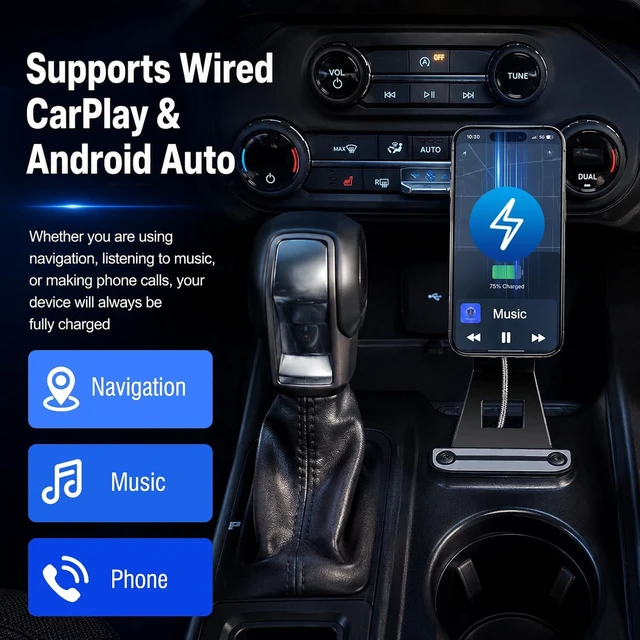 Alt view image 5 of 6 - Wireless Charger Phone Mount Fit for Ford Bronco 2021-2026