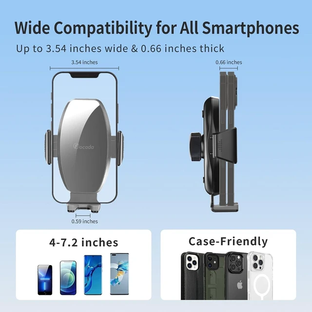 Alt view image 6 of 6 - Car Phone Holder for Toyota RAV4 2026 Accessories, 12.9-Inch Screen Car Phone Mount with Dual Holders, Does Not Block Air Vents, Adjustable Phone Holder Compatible with iPhone and Android Phones