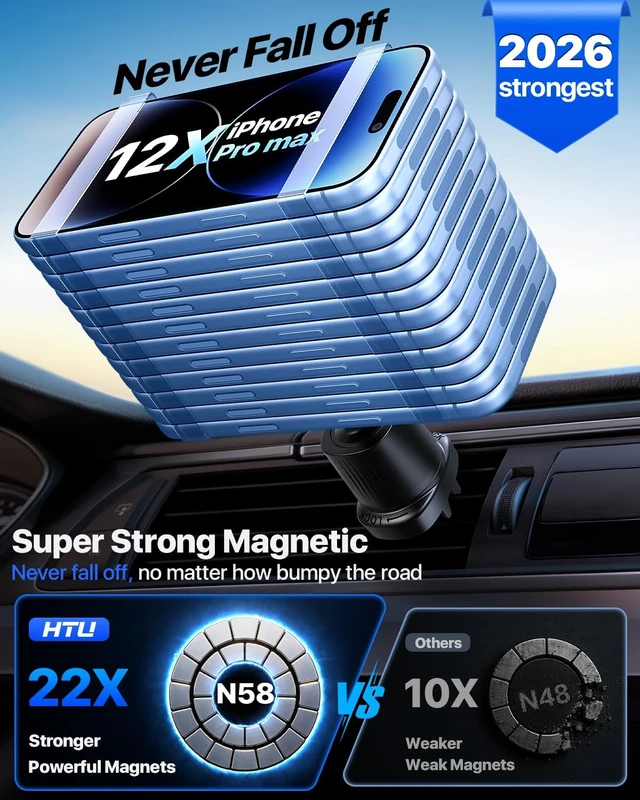 Alt view image 3 of 7 - Military-Grade 85LBS Strongest Suction Upgraded for Magsafe Car Mount