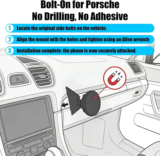 Alt view image 6 of 7 - Magnetic Phone Mount for Porsche 981 991 718