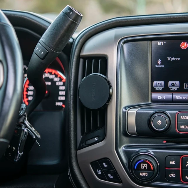 Alt view image 3 of 7 - Dual Magnet Vent Phone Mount, Super Grip Clip (Black)