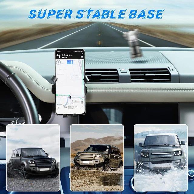 Alt view image 2 of 7 - Phone Holder Compatible with Land Rover Defender 90 110 130 2020-2025, 360° Adjustable Dash Phone Mount Holder for All Smartphones (A Style)