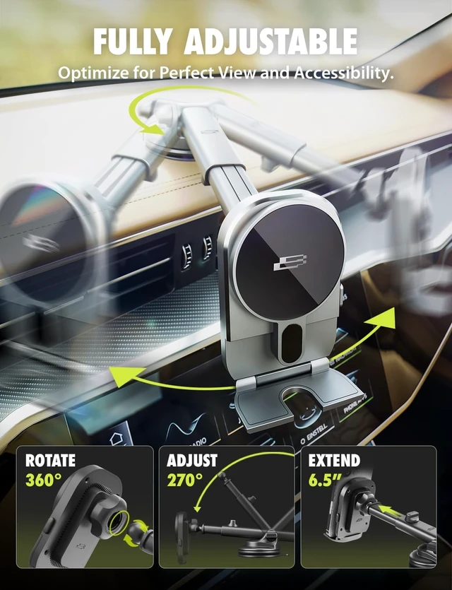 Alt view image 5 of 7 - Extendable MagAlign Car Phone Mount by
