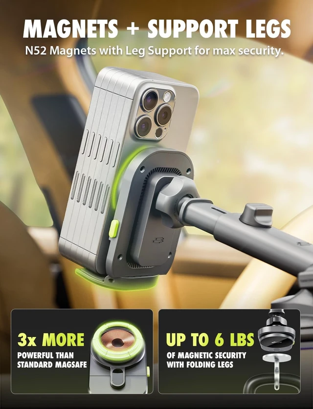 Alt view image 7 of 7 - Extendable MagAlign Car Phone Mount by