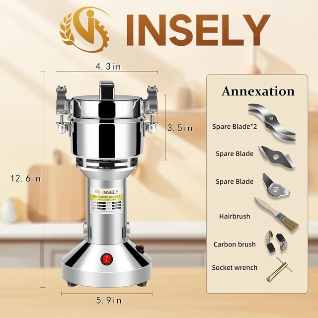 Alt view image 2 of 6 - Grain Mill 150g,flour mill grinder for home,Electric Stainless Steel Grain Grinder for Wheat,Spices,coffee,Corn and Other Dry Food Grinders for Kitchen