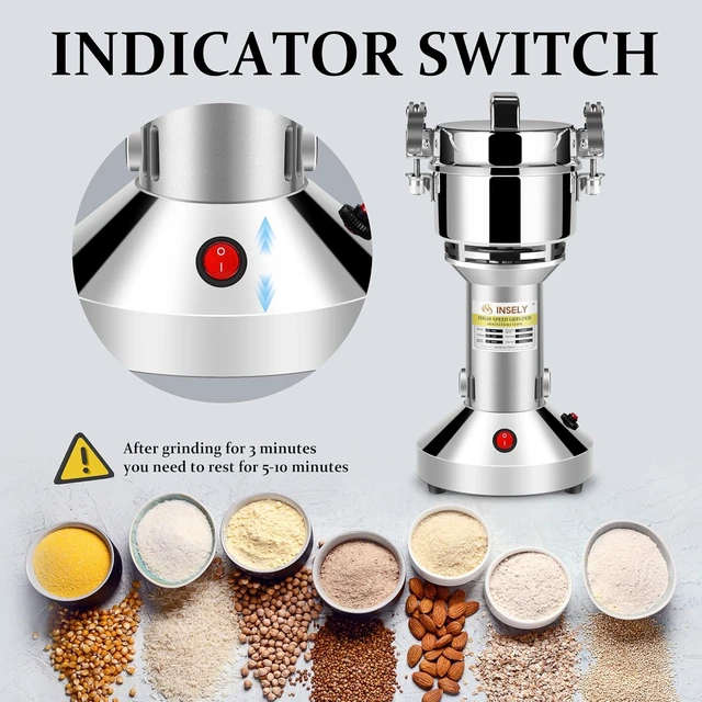 Alt view image 4 of 6 - Grain Mill 150g,flour mill grinder for home,Electric Stainless Steel Grain Grinder for Wheat,Spices,coffee,Corn and Other Dry Food Grinders for Kitchen